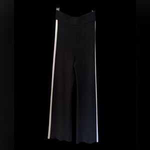 House of Harlow 1960 Black Wide-Leg Pants with White side stripe Accents XS